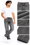 Men's Washed Grey Straight Fit Jeans | Premium Denim
