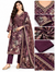 Product Headline: Women’s Wine Purple Floral Printed Simmer Silk Kurta Pant Set with Dupatta