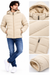 Men’s Premium Cream Hooded Puffer Jacket – Warm Winter Wear