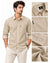 Men’s Premium Beige Casual Shirt – Full Sleeve Solid Cotton-Look Shirt