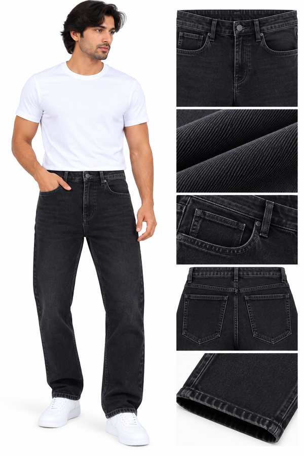 Men's Classic Black Denim Jeans
