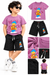 Boys’ Purple Graphic T-Shirt & Black Shorts Co-ord Set | Wixon.one