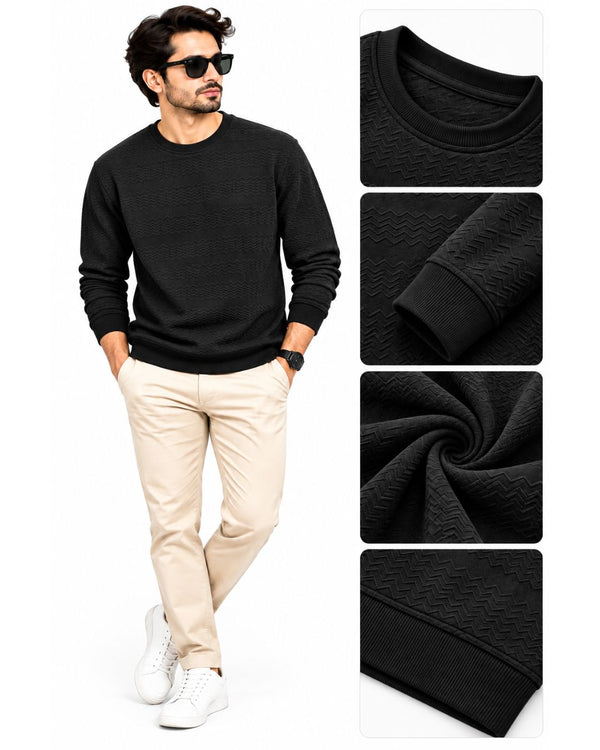 Men’s Premium Textured tshirt – Beige Chevron Pattern |