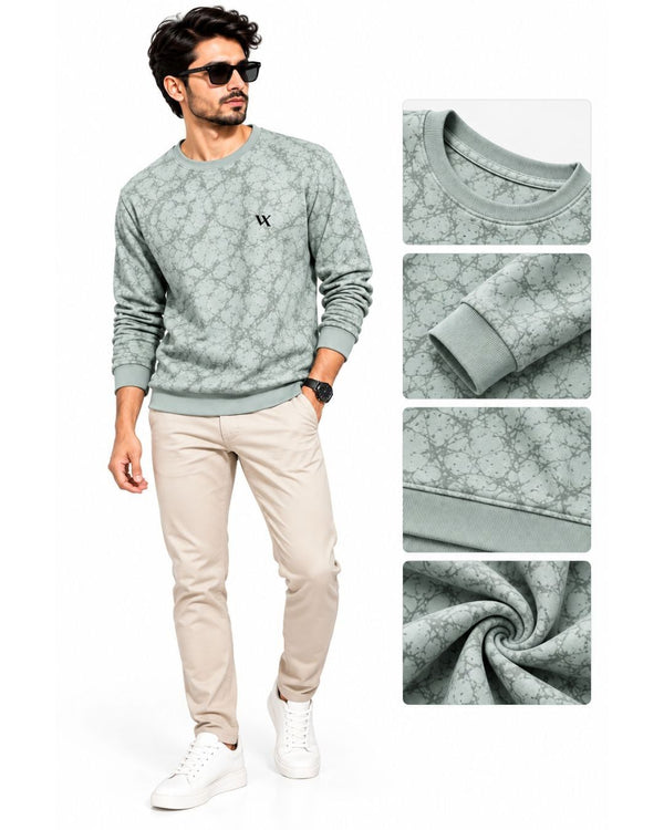 Men’s Black Marble Print Full Sleeve tshirt – Premium Casual Wear