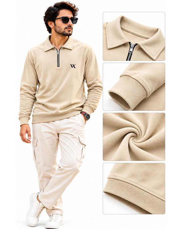Men’s Premium Quarter-Zip Fleece Sweatshirt | Soft & Stylish Winter Wear