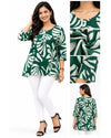 Stylish Green Leaf Printed Women’s Top