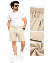 Men’s White Textured Drawstring Shorts – Premium Casual Wear