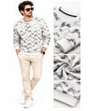 Men’s Premium Quilted Sweatshirt – Modern Wave Print | Winter Casual Wear