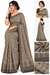**Elegant Taupe Grey Printed Cotton Saree with Designer Border**
