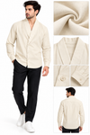 Men’s Premium Beige Shawl Collar Full Sleeve Shirt