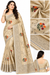 Elegant Cream Saree with Floral Embroidery & Designer Border