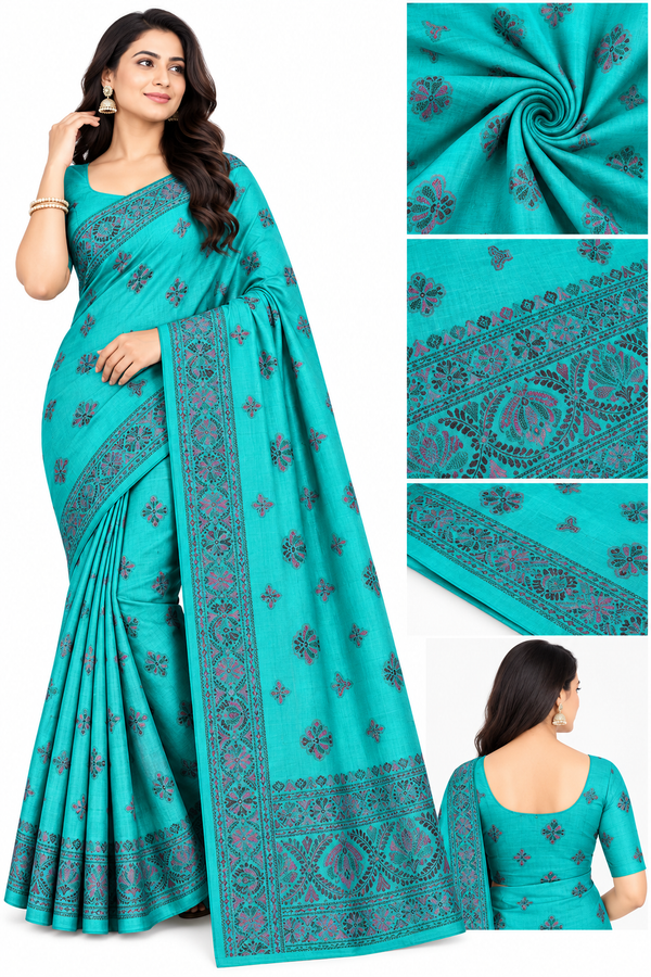 Elegant Floral Border Saree – Premium Ethnic Wear Collection