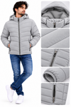 Men’s Premium Light Grey Hooded Puffer Jacket – Winter Wear
