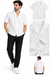 Men’s Premium White Cuban Collar Half Sleeve Shirt | Wixon.one