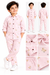**Boys Soft Pink Teddy Bear Print Shirt & Pajama Set**