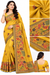 Elegant Mustard Yellow & Teal Green Floral Saree – Multicolor Designer Border