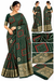 Forest Green Saree with Red Geometric Prints & Golden Zari Designer Border