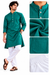 Men’s Premium Teal Green Kurta with White Pajama Set