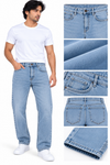 Light Blue Classic Denim Jeans for Men