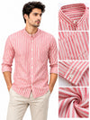 Men’s Premium Pink & White Striped Full Sleeve Shirt