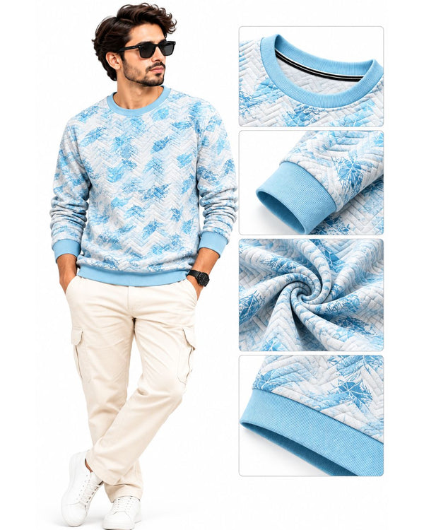 Men’s Premium Printed Sweatshirt – Soft Quilted Fabric | Winter Collection