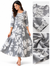 Women’s Grey & White Floral Printed Rayon Kurti Dress