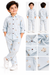 **Boys Light Blue Teddy Bear Print Shirt & Pajama Set**