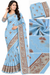 Elegant Sky Blue Floral Printed Saree with Designer Border