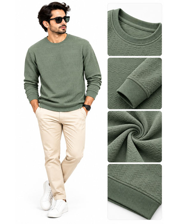 Men’s Premium Textured tshirt – Beige Chevron Pattern |