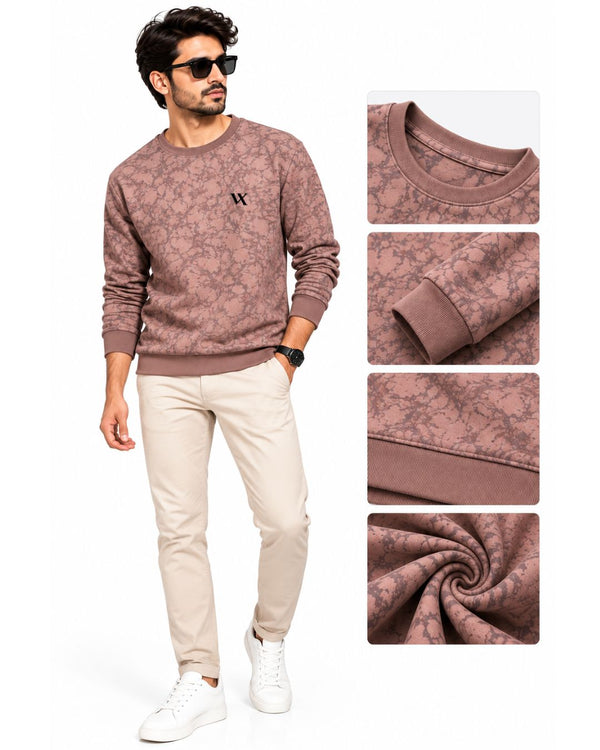Men’s Black Marble Print Full Sleeve tshirt – Premium Casual Wear