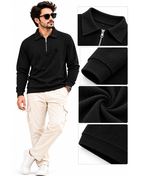 Men’s Premium Quarter-Zip Fleece Sweatshirt | Soft & Stylish Winter Wear