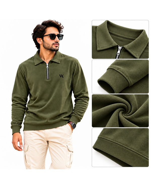 Men’s Premium Quarter-Zip Fleece Sweatshirt | Soft & Stylish Winter Wear