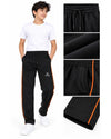 Wixon Boys' Black Track Pants with Orange Side Stripes – Age 11 to 14 Years