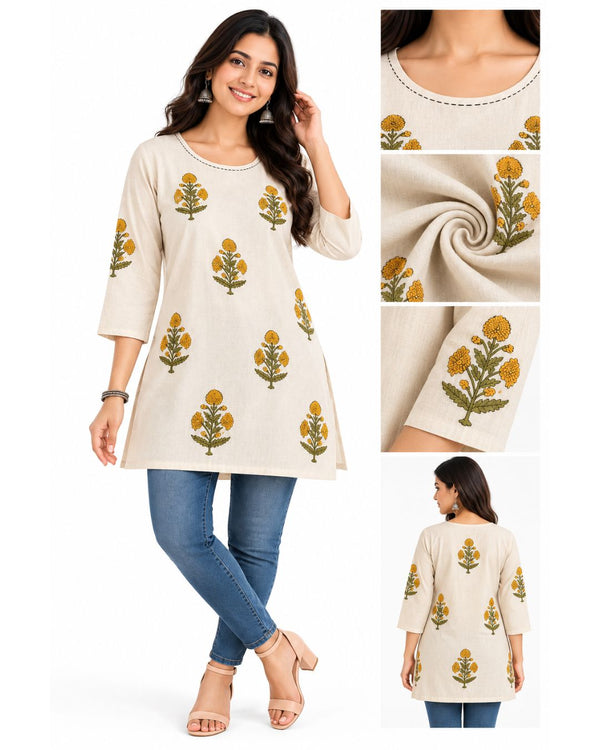 Elegant Floral Printed Women’s Kurti