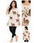 Women’s Ethnic Printed A-Line Kurti – Elegant Camel Print 3/4 Sleeve Top