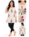 Women’s Floral Embroidered A-Line Kurti – Elegant 3/4 Sleeve Ethnic Wear