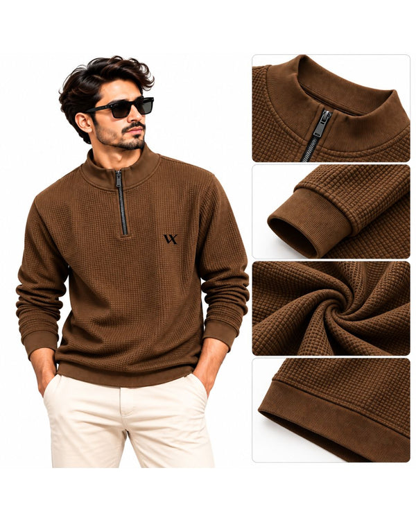 Men’s Premium Waffle Knit Half-Zip Sweatshirt