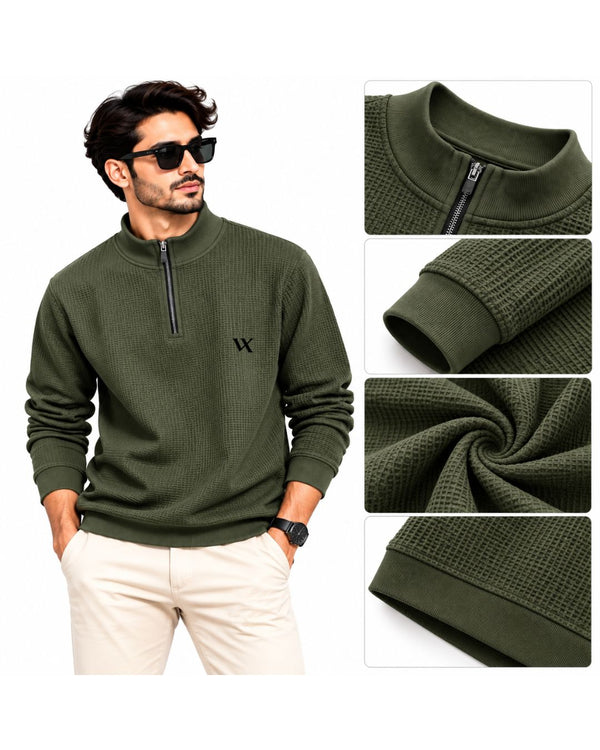 Men’s Premium Waffle Knit Half-Zip Sweatshirt