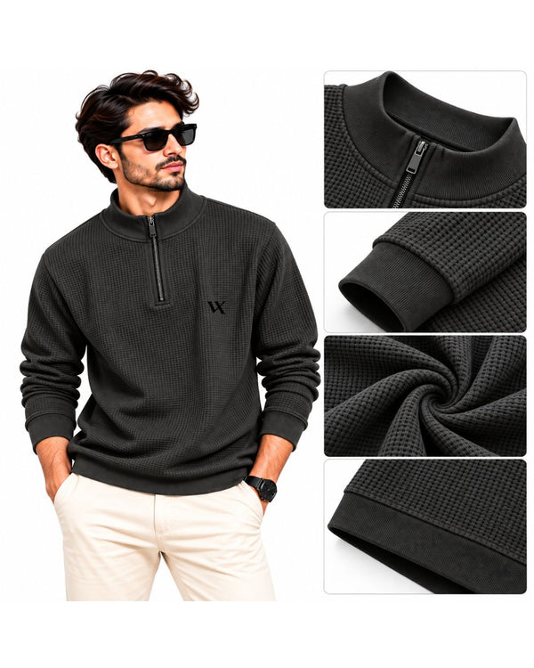Men’s Premium Waffle Knit Half-Zip Sweatshirt