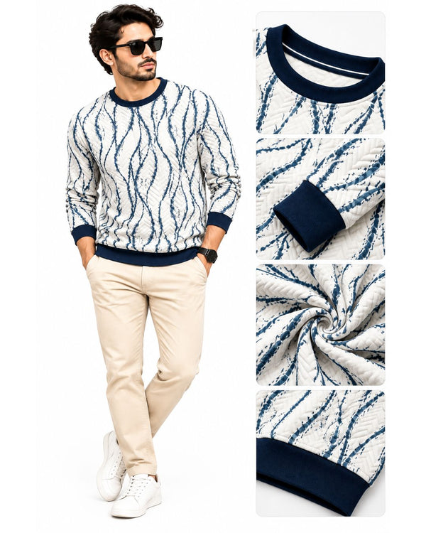Men’s Premium Printed Quilted Sweatshirt – Stylish Winter Comfort